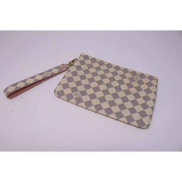 Louis Vuitton Rose Ballerine and Damier Azur Coated Canvas Studded City Pouch - Picture 5 of 15